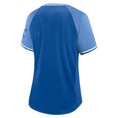 Kansas City Royals Fanatics Women's Glitz & Glam League Diva Raglan V-Neck T-Shirt | MLB US