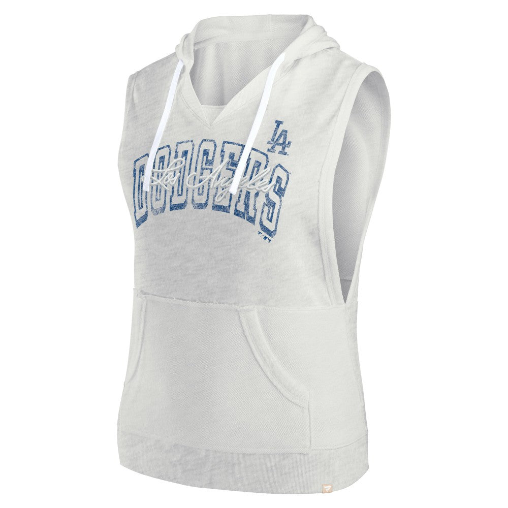 Los Angeles Dodgers Fanatics Women's Lounge Script Sleeveless Pullover Hoodie | MLB New