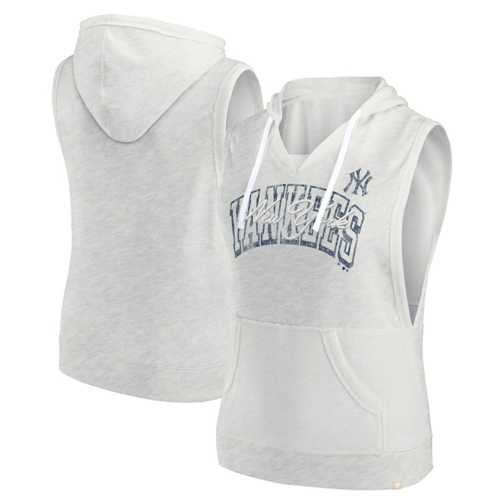 New York Yankees Fanatics Women's Lounge Script Sleeveless Pullover Hoodie | MLB New
