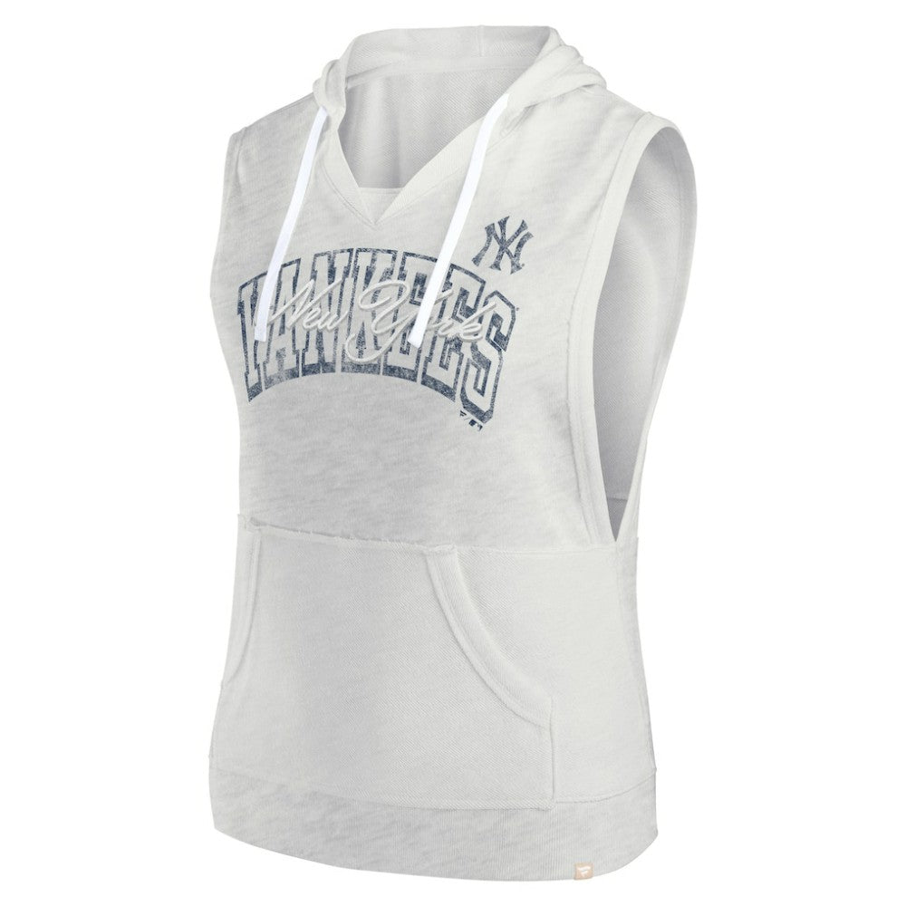 New York Yankees Fanatics Women's Lounge Script Sleeveless Pullover Hoodie | MLB New