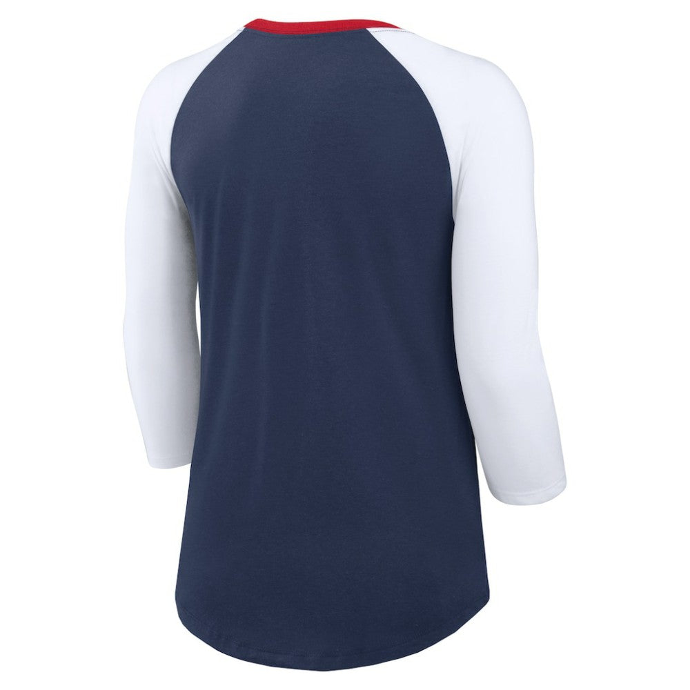 Atlanta Braves Nike Women's Knockout Arch 3/4-Sleeve Raglan Tri-Blend T-Shirt | MLB Near me