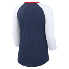 Atlanta Braves Nike Women's Knockout Arch 3/4-Sleeve Raglan Tri-Blend T-Shirt | MLB Near me
