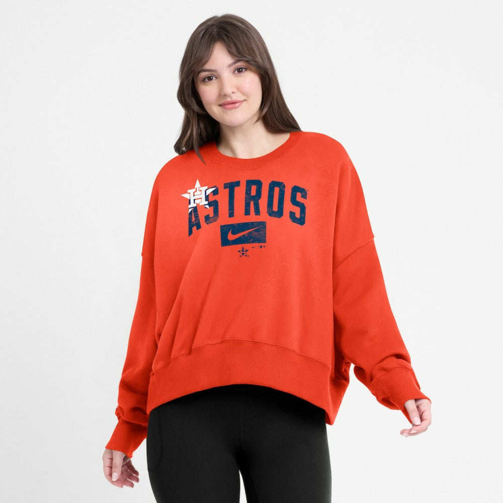 Houston Astros Nike Women's Oversized Cropped Pullover Sweatshirt | MLB On Sale