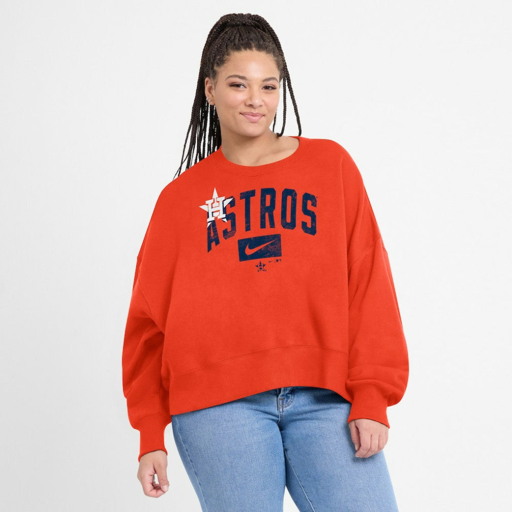 Houston Astros Nike Women's Oversized Cropped Pullover Sweatshirt | MLB On Sale