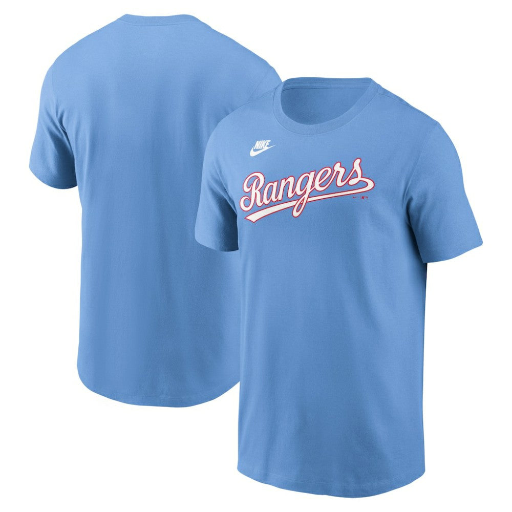 Texas Rangers Nike Cooperstown Collection Wordmark T-Shirt | MLB Discount