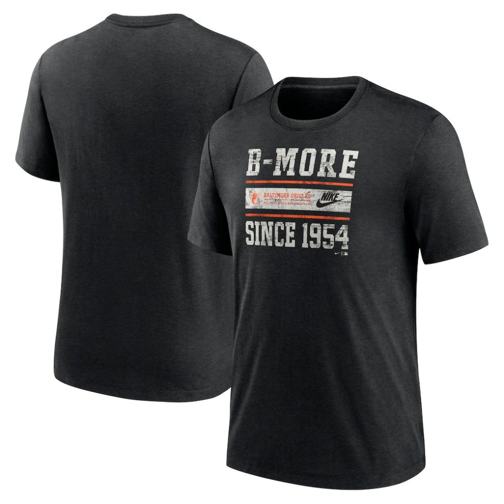 Baltimore Orioles Nike Cooperstown Collection Local Stack Tri-Blend T-Shirt | MLB Sale