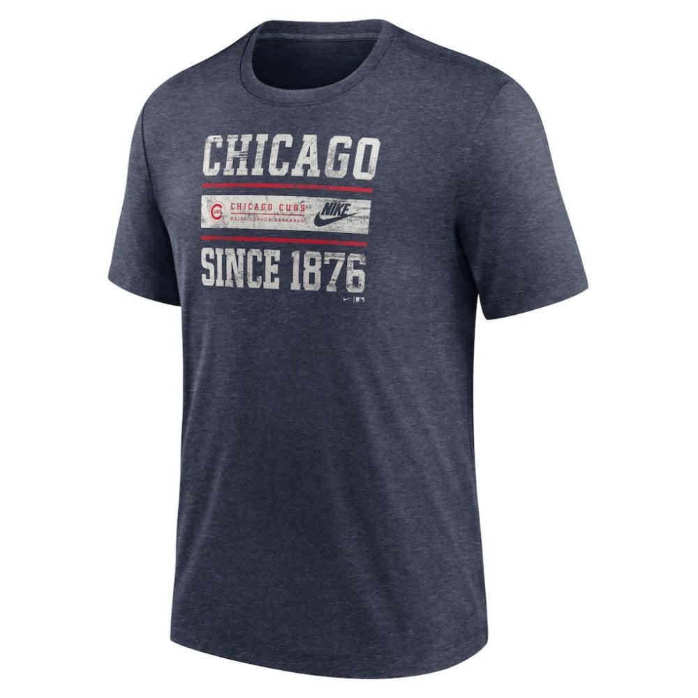 Chicago Cubs Nike Cooperstown Collection Local Stack Tri-Blend T-Shirt | MLB Near me