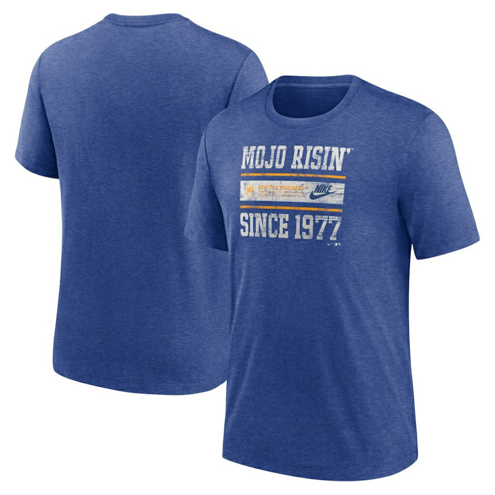 Seattle Mariners Nike Cooperstown Collection Local Stack Tri-Blend T-Shirt | MLB Outlet