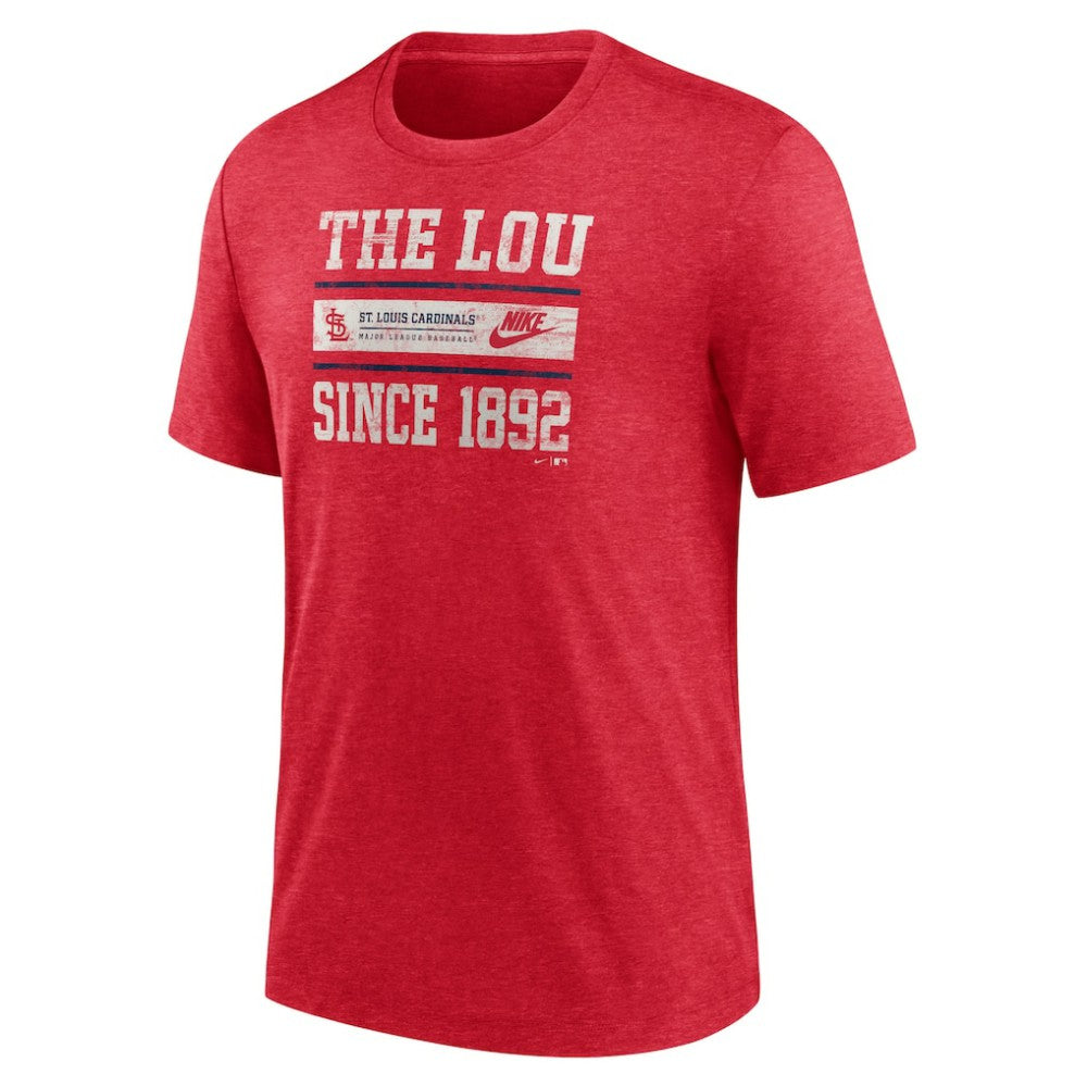 St. Louis Cardinals Nike Cooperstown Collection Local Stack Tri-Blend T-Shirt | MLB Sale