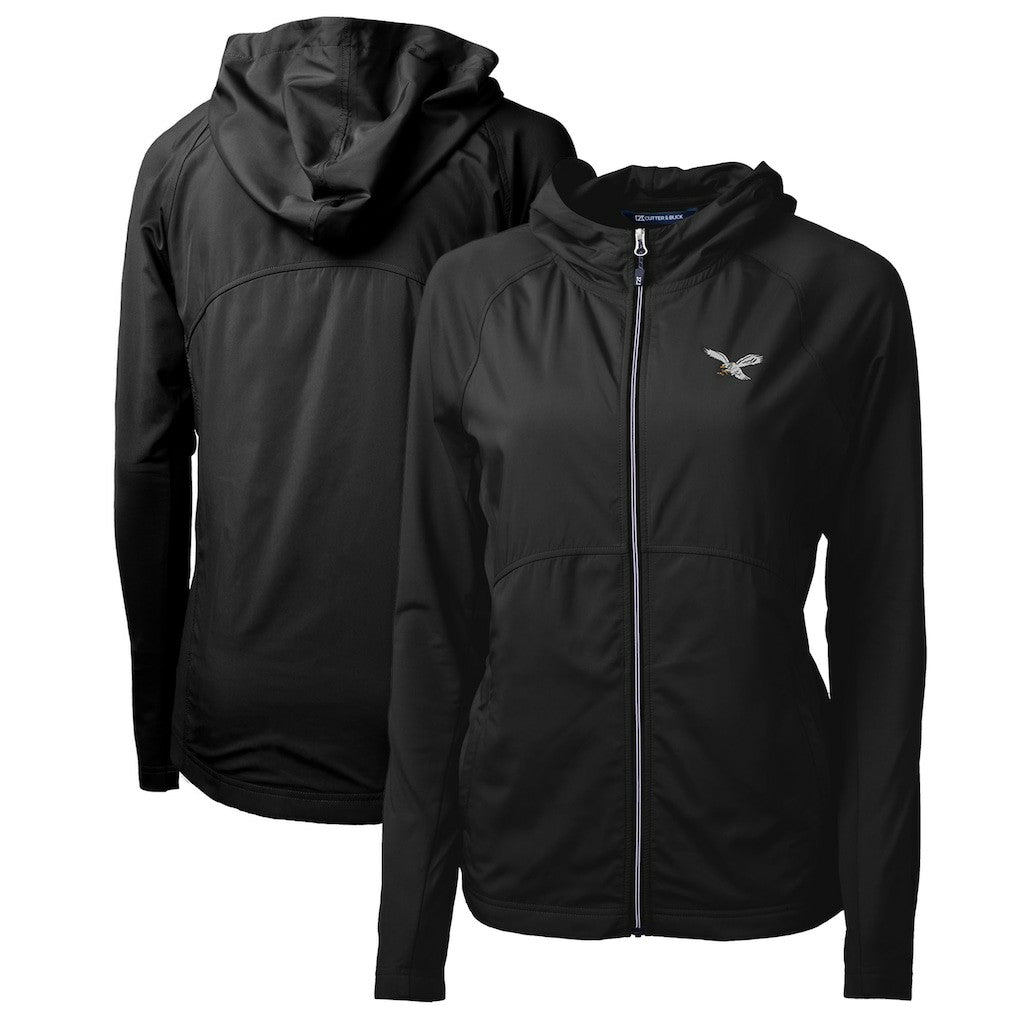 Philadelphia Eagles  Cutter & Buck Women's Gridiron Classics Logo Adapt Eco Knit Hybrid Recycled Full-Zip Hoodie
