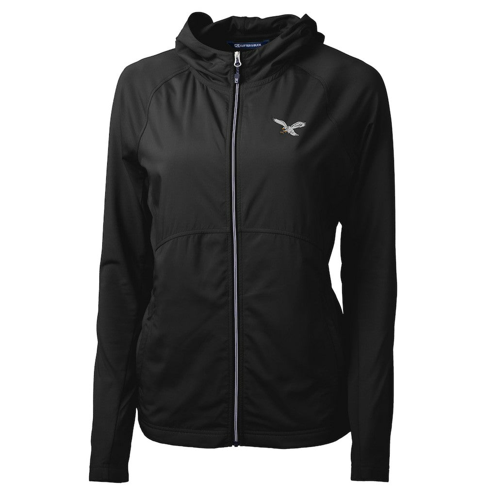 Philadelphia Eagles  Cutter & Buck Women's Gridiron Classics Logo Adapt Eco Knit Hybrid Recycled Full-Zip Hoodie