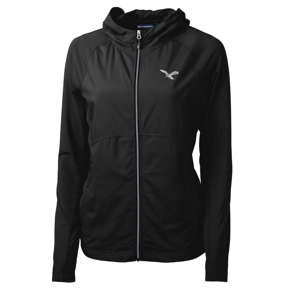Philadelphia Eagles  Cutter & Buck Women's Gridiron Classics Logo Adapt Eco Knit Hybrid Recycled Full-Zip Hoodie