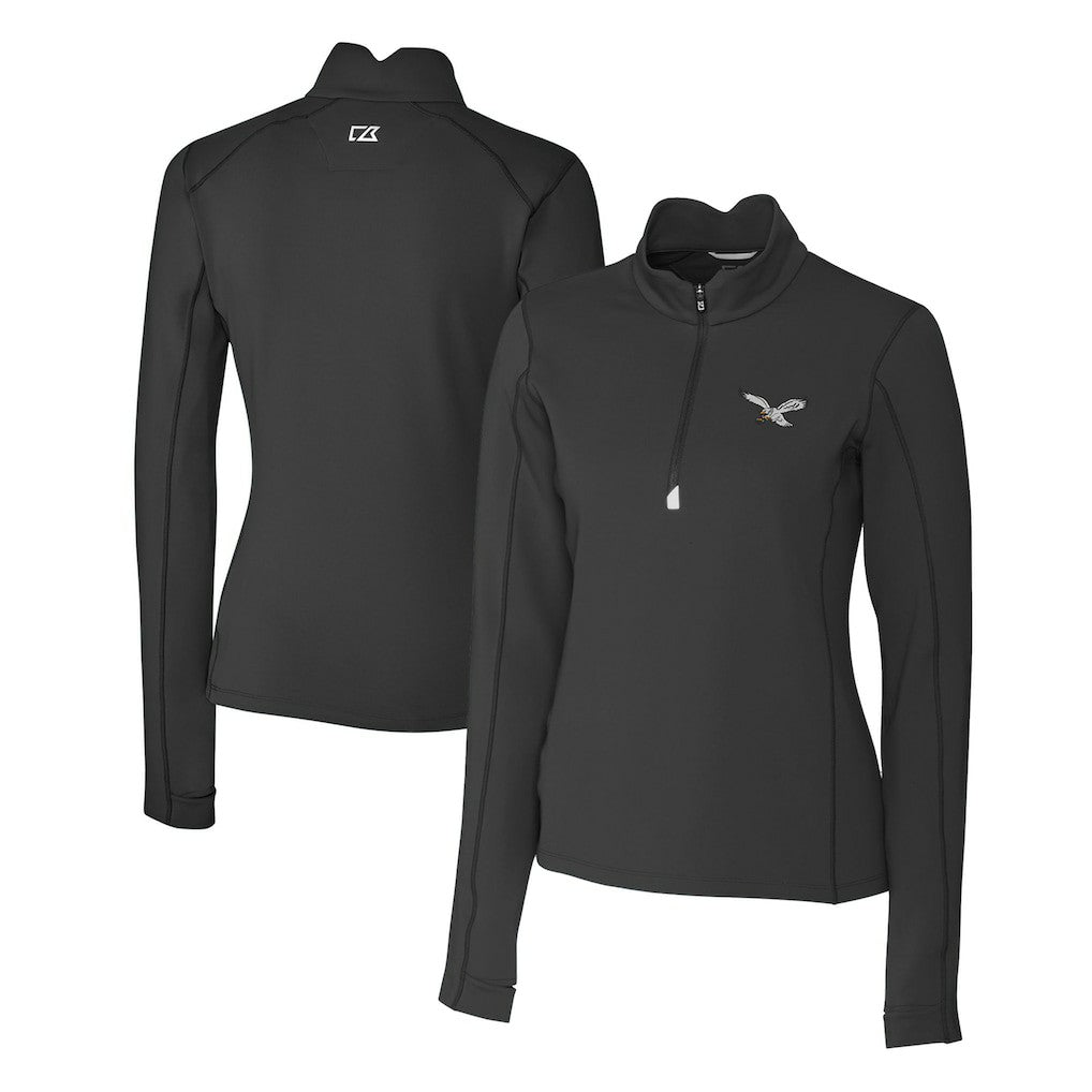Philadelphia Eagles  Cutter & Buck Women's Gridiron Classics Logo DryTec Traverse Stretch Quarter-Zip Pullover Top