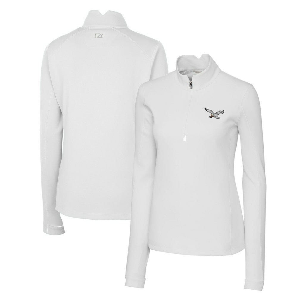Philadelphia Eagles  Cutter & Buck Women's Gridiron Classics Logo DryTec Traverse Stretch Quarter-Zip Pullover Top