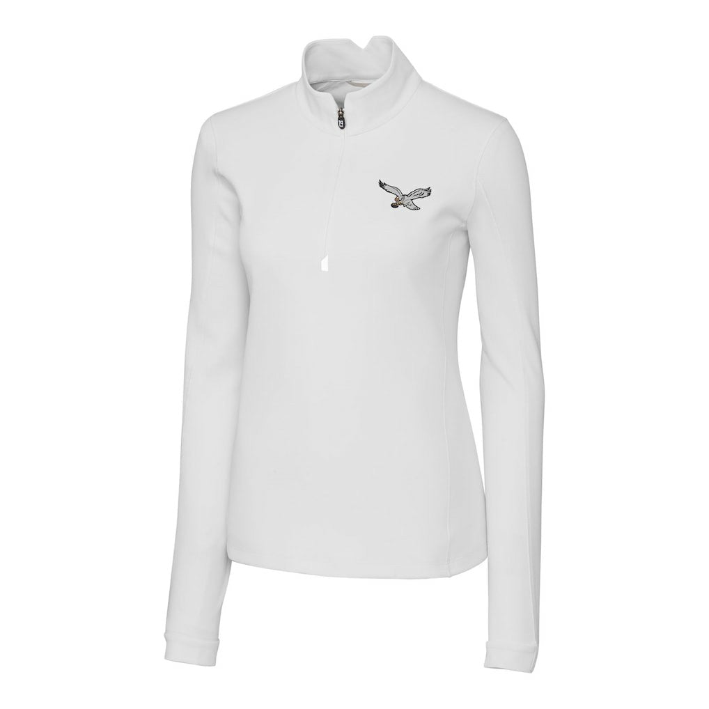Philadelphia Eagles  Cutter & Buck Women's Gridiron Classics Logo DryTec Traverse Stretch Quarter-Zip Pullover Top