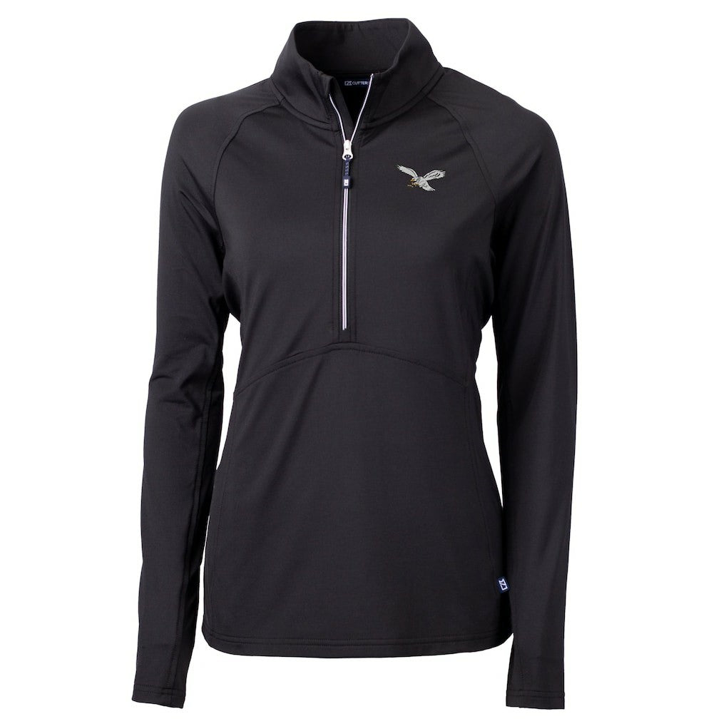 Philadelphia Eagles  Cutter & Buck Women's Gridiron Classics Logo Adapt Eco Knit Stretch Recycled Half-Zip Pullover Top