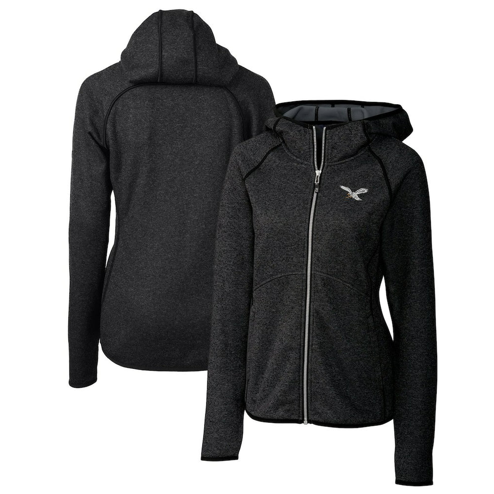 Philadelphia Eagles  Cutter & Buck Women's Gridiron Classics Logo Mainsail Sweater-Knit Full-Zip Hoodie