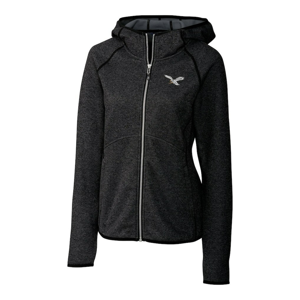 Philadelphia Eagles  Cutter & Buck Women's Gridiron Classics Logo Mainsail Sweater-Knit Full-Zip Hoodie
