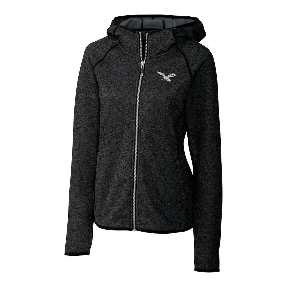 Philadelphia Eagles  Cutter & Buck Women's Gridiron Classics Logo Mainsail Sweater-Knit Full-Zip Hoodie