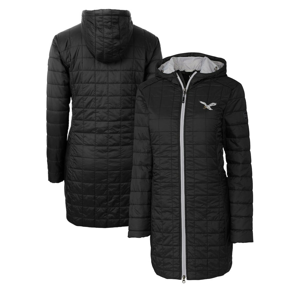 Philadelphia Eagles  Cutter & Buck Women's Gridiron Classics Logo Rainier Primaloft Eco Insulated Hooded Long Coat