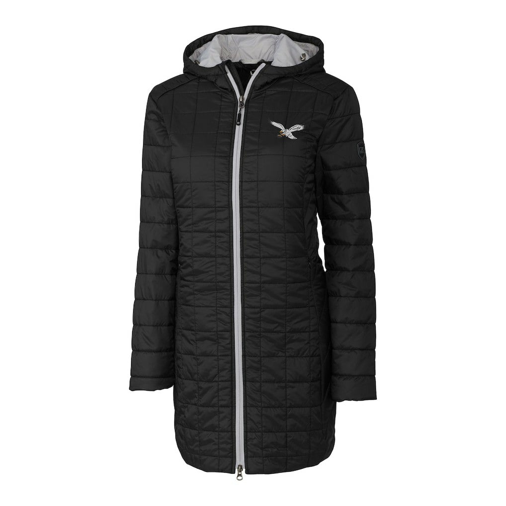 Philadelphia Eagles  Cutter & Buck Women's Gridiron Classics Logo Rainier Primaloft Eco Insulated Hooded Long Coat