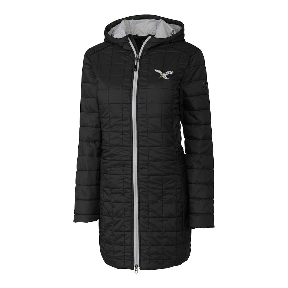 Philadelphia Eagles  Cutter & Buck Women's Gridiron Classics Logo Rainier Primaloft Eco Insulated Hooded Long Coat