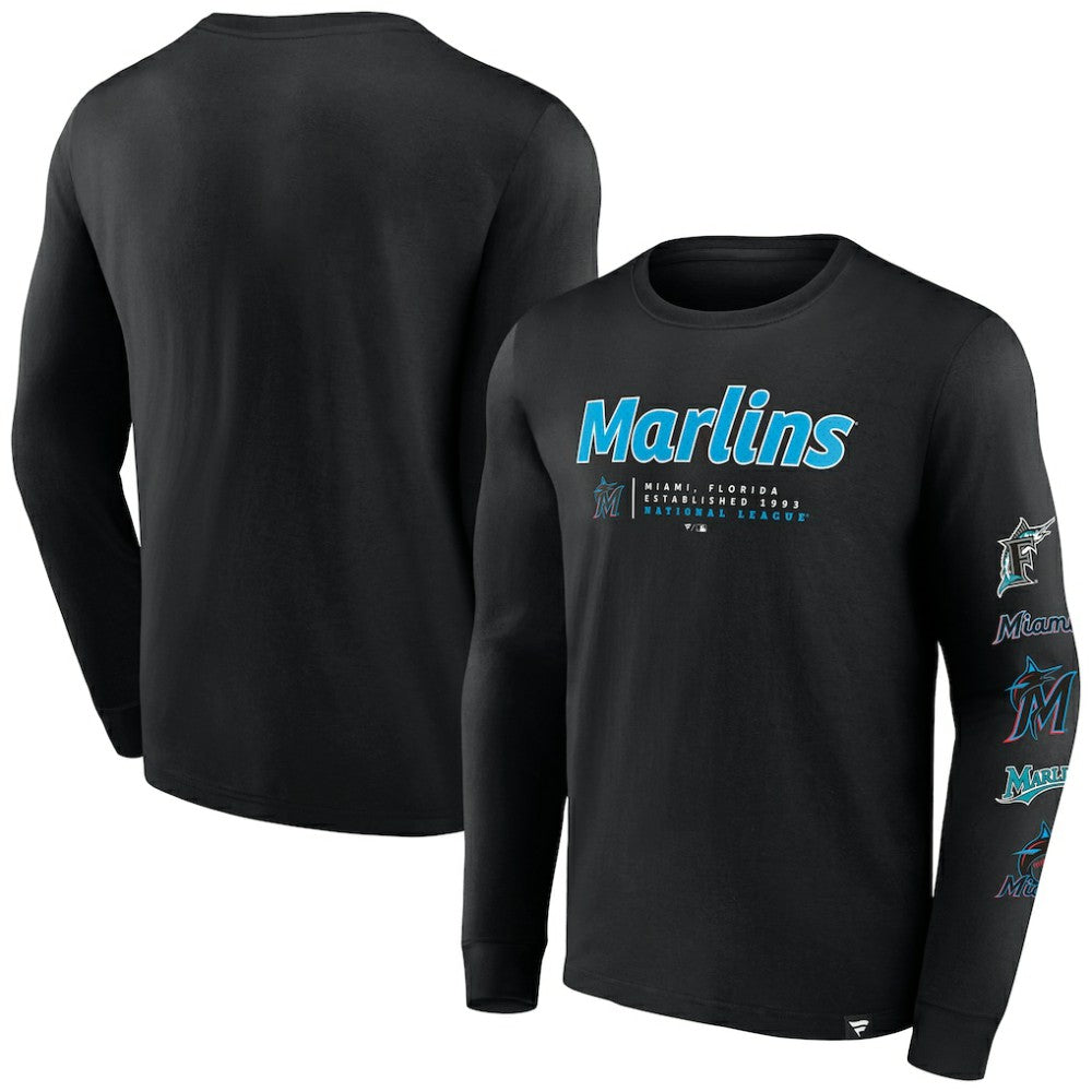 Miami Marlins Fanatics Strike the Goal Long Sleeve T-Shirt | MLB US
