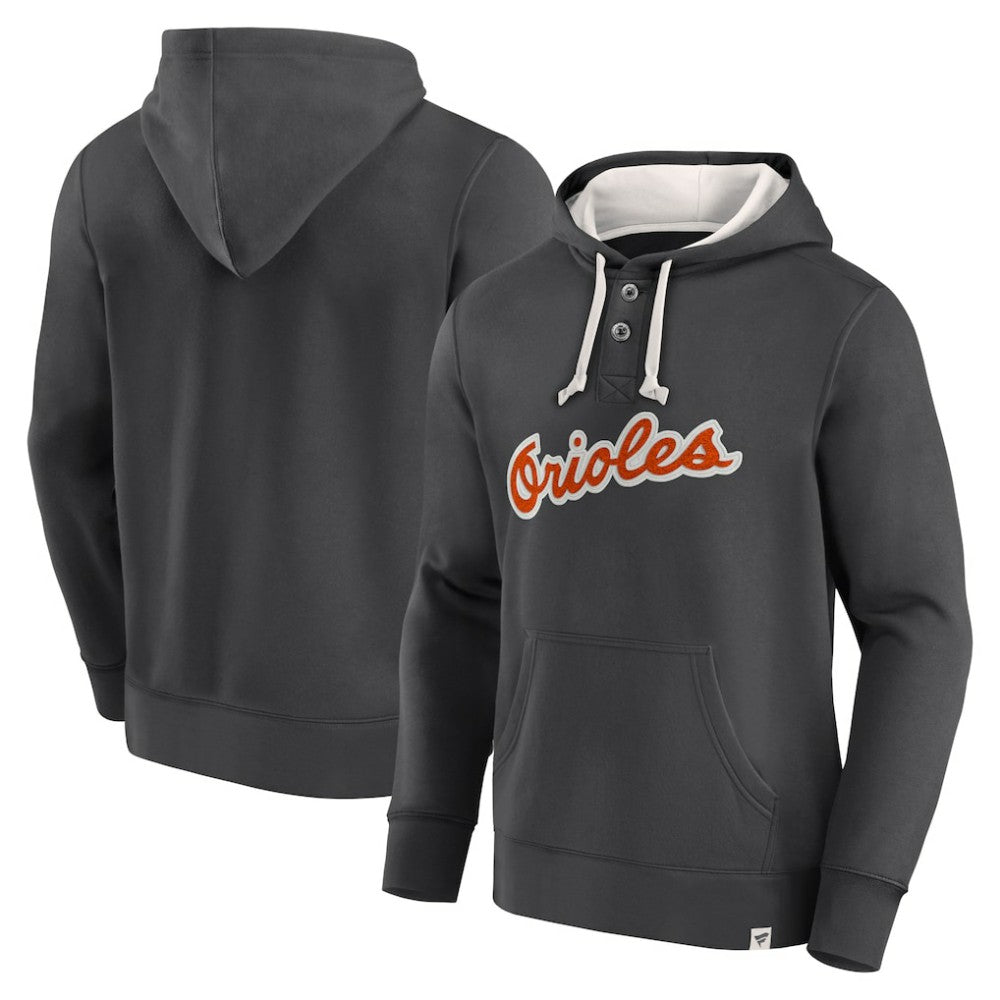 Fanatics Baltimore Orioles Black Plan for Adversity Henley Fleece Pullover Hoodie | MLB US