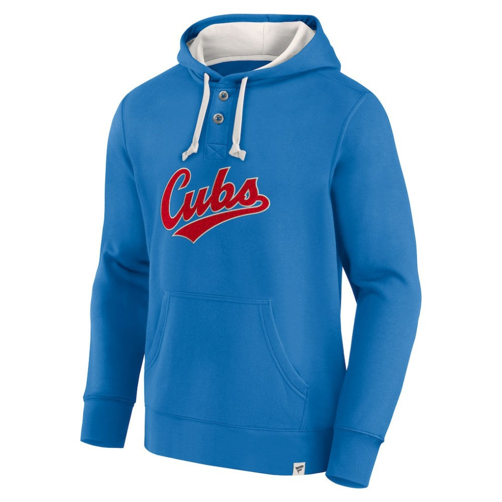Fanatics Chicago Cubs Royal Plan for Adversity Henley Fleece Pullover Hoodie | MLB Outlet