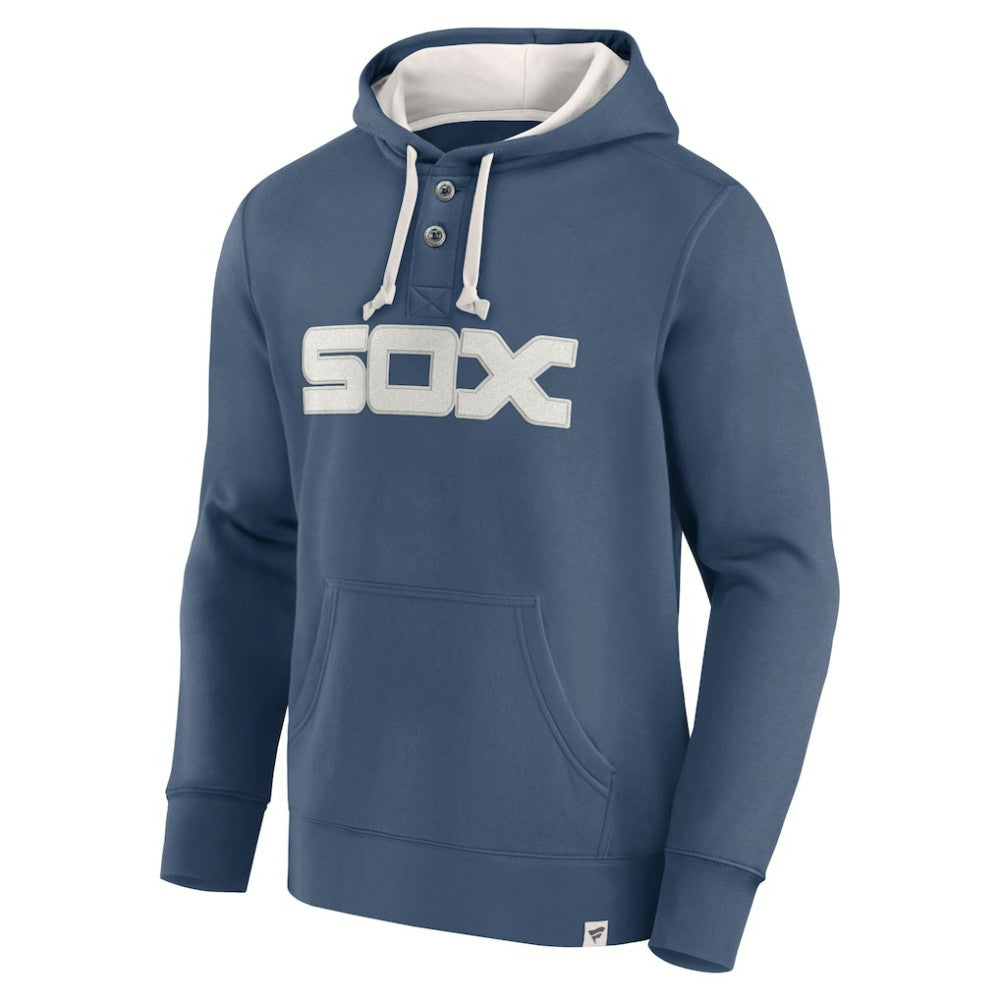 Fanatics Chicago White Sox Navy Plan for Adversity Henley Fleece Pullover Hoodie | MLB Discount