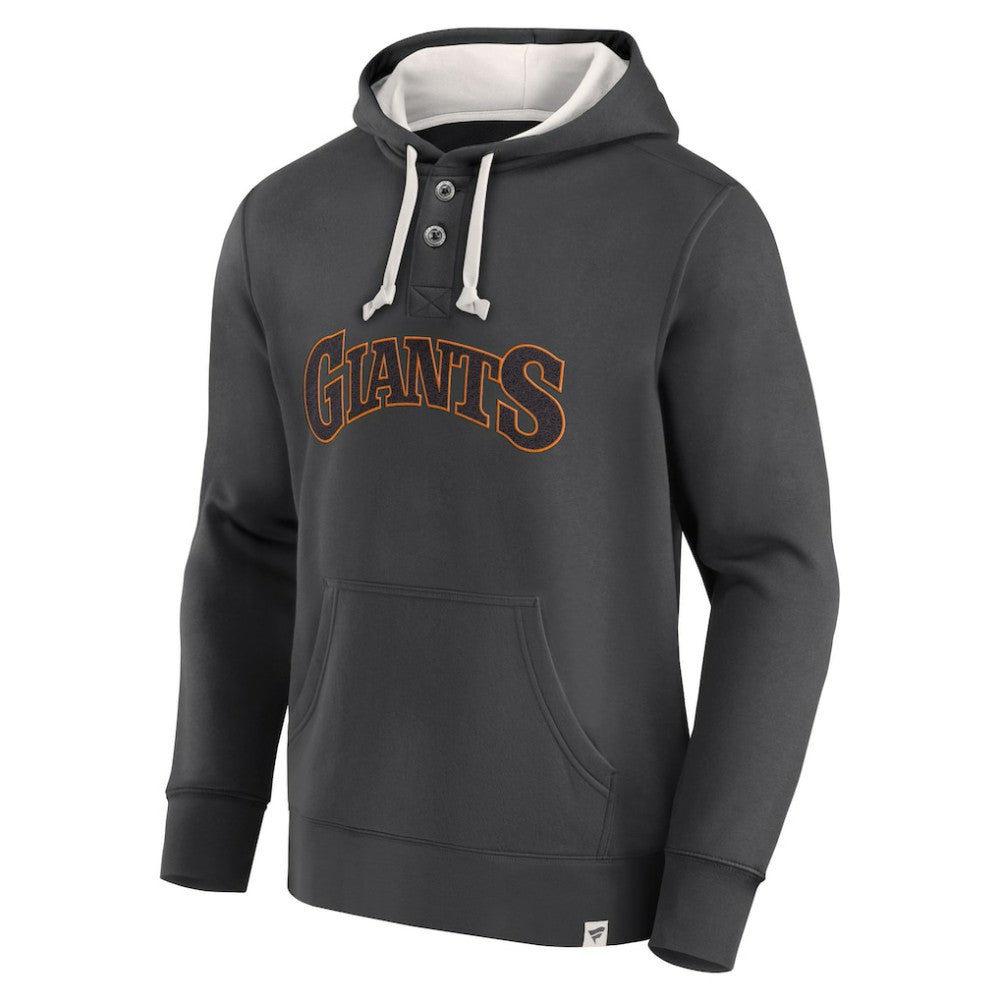 Fanatics San Francisco Giants Black Plan for Adversity Henley Fleece Pullover Hoodie | MLB Shop