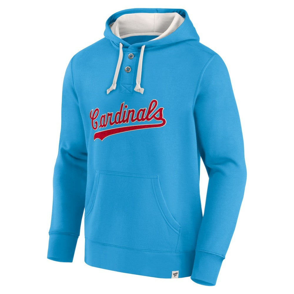 Fanatics St. Louis Cardinals Light Blue Plan for Adversity Henley Fleece Pullover Hoodie | MLB Near me
