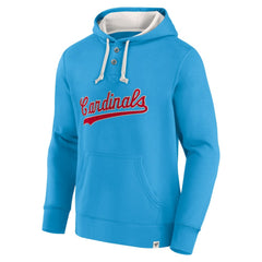 Fanatics St. Louis Cardinals Light Blue Plan for Adversity Henley Fleece Pullover Hoodie | MLB Near me
