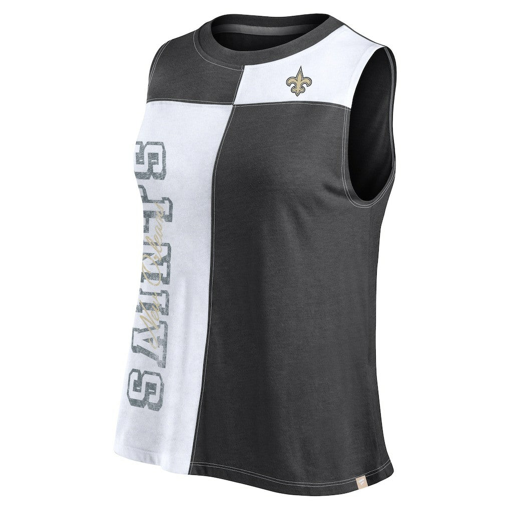 New Orleans Saints Fanatics Women's Script Color Block Tank Top