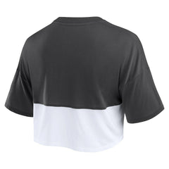 New Orleans Saints Fanatics Women's Boxy Color Split Cropped T-Shirt