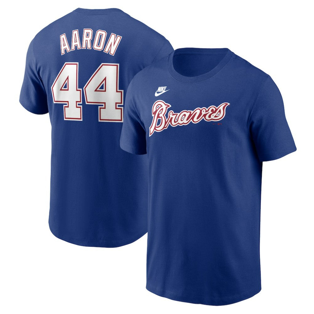 Hank Aaron Atlanta Braves Nike Cooperstown Collection Fuse Name & Number T-Shirt | MLB New