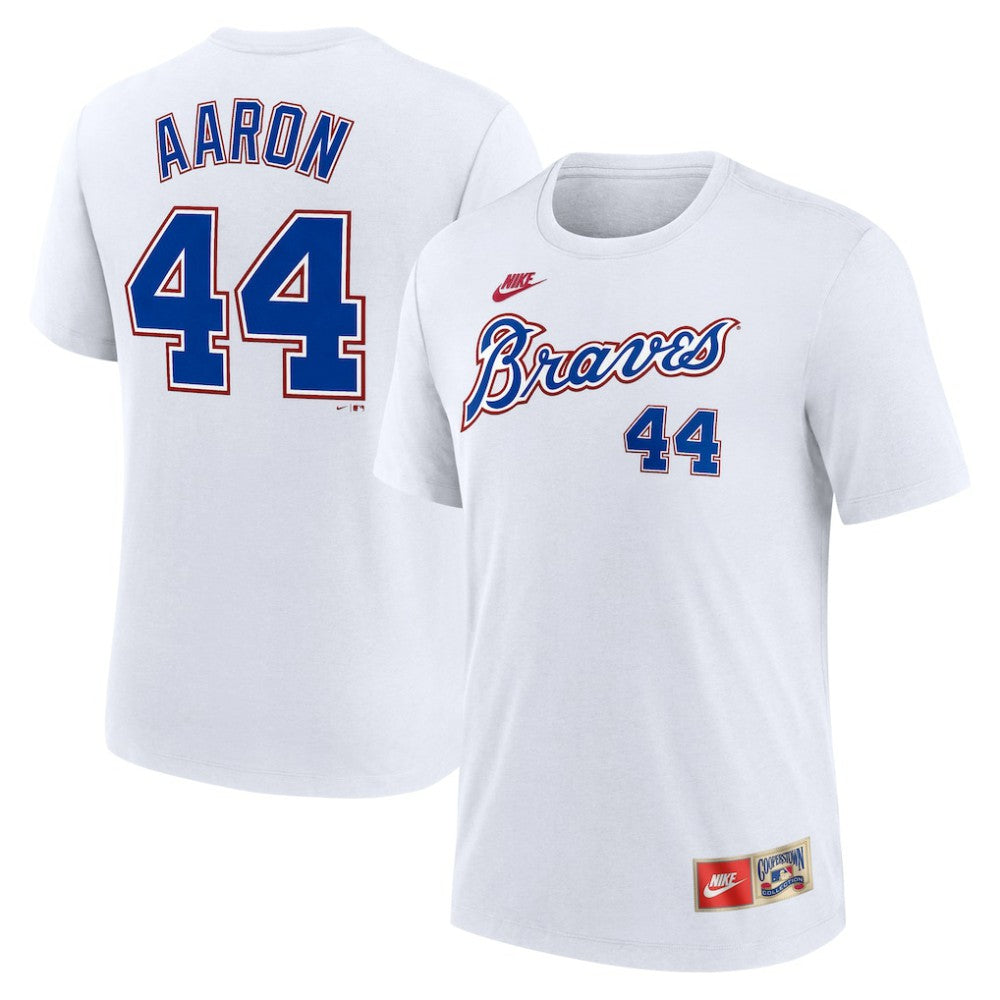 Hank Aaron Atlanta Braves Nike Cooperstown Collection Tri-Blend Name & Number T-Shirt | MLB Shop