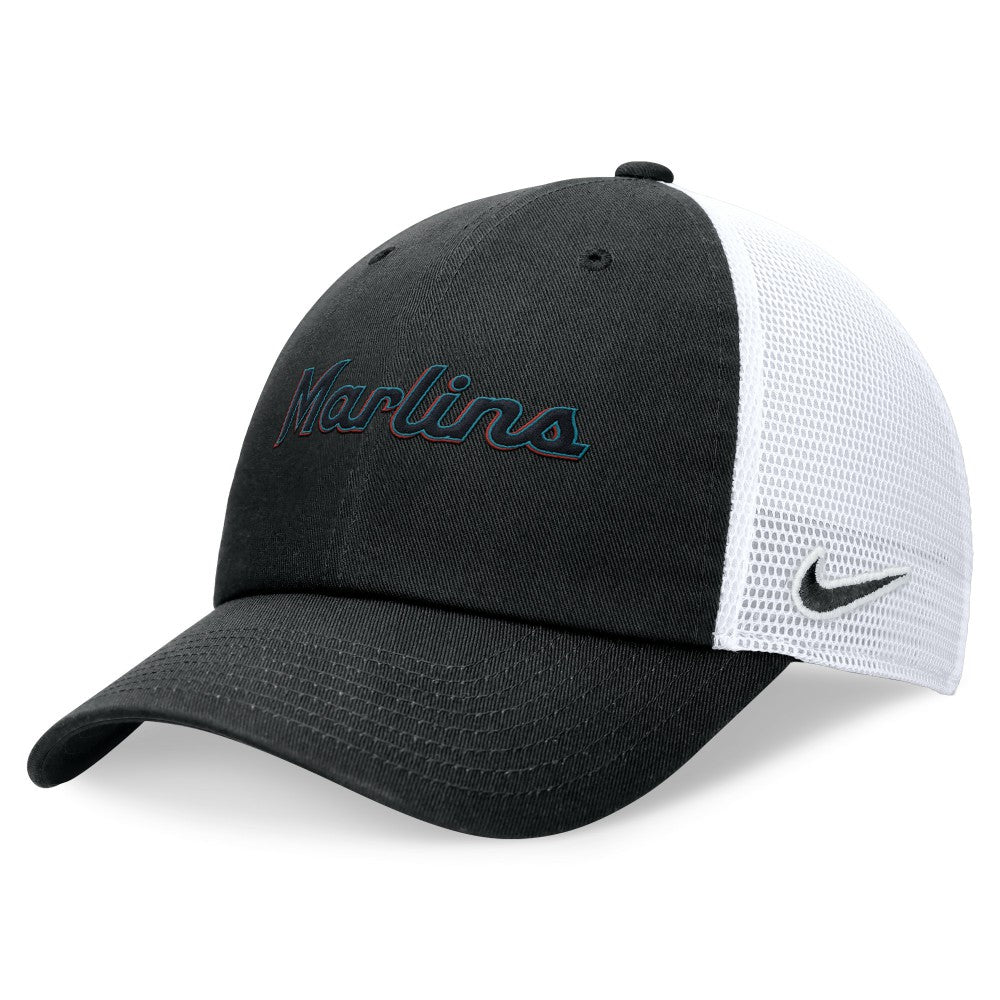 Miami Marlins Nike Wordmark Adjustable Trucker Hat | MLB Sale