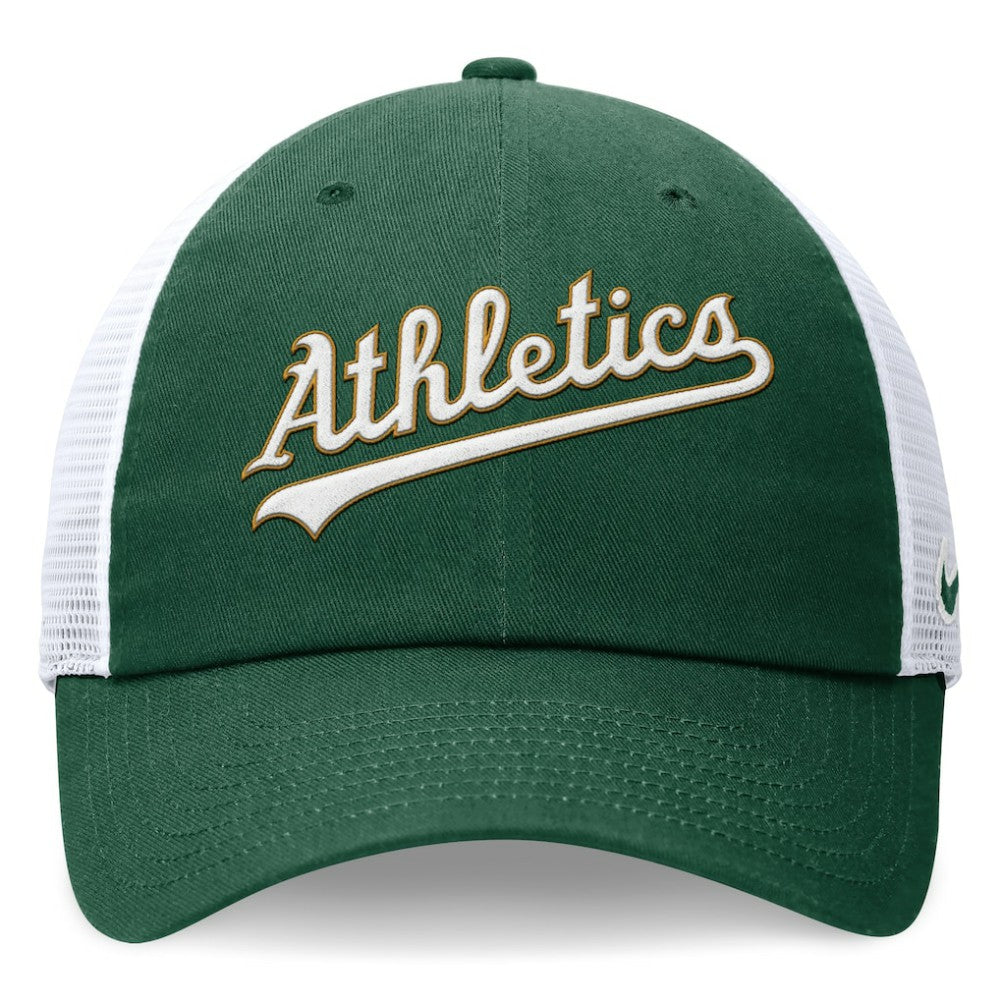 Athletics Nike Wordmark Adjustable Trucker Hat | MLB Outlet