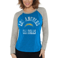 Los Angeles Chargers  G-III 4Her by Carl Banks Women's Waffle Knit Raglan Long Sleeve T-Shirt