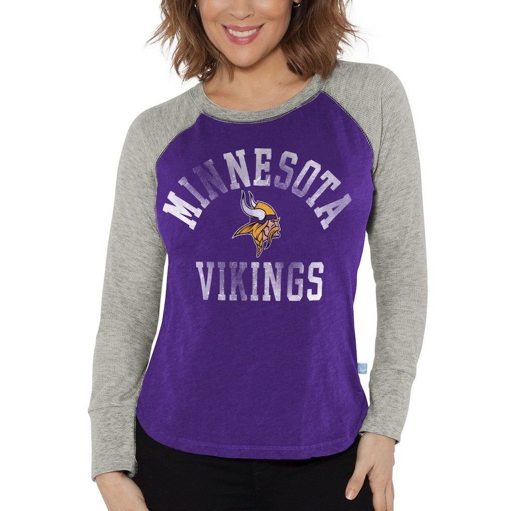 Minnesota Vikings  G-III 4Her by Carl Banks Women's Waffle Knit Raglan Long Sleeve T-Shirt