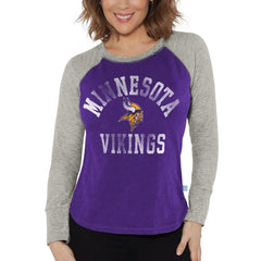 Minnesota Vikings  G-III 4Her by Carl Banks Women's Waffle Knit Raglan Long Sleeve T-Shirt