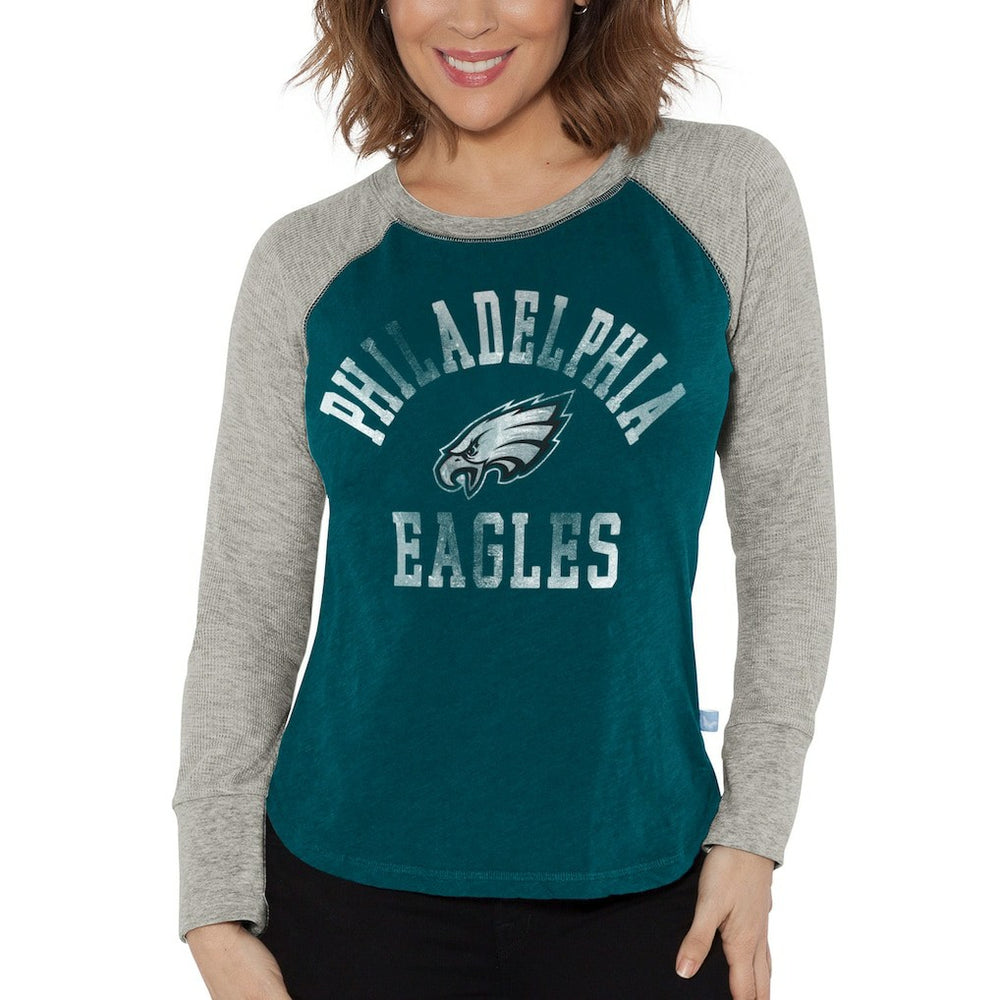 Philadelphia Eagles  G-III 4Her by Carl Banks Women's Waffle Knit Raglan Long Sleeve T-Shirt
