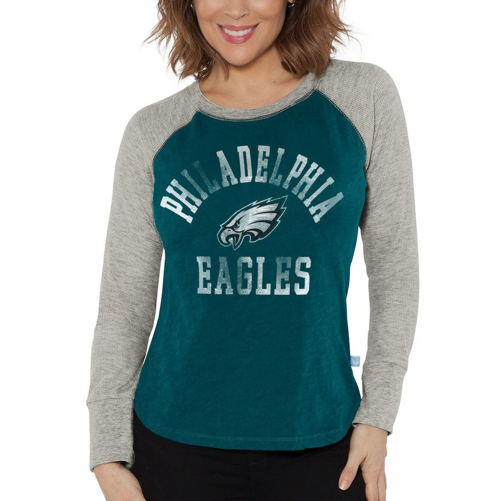 Philadelphia Eagles  G-III 4Her by Carl Banks Women's Waffle Knit Raglan Long Sleeve T-Shirt
