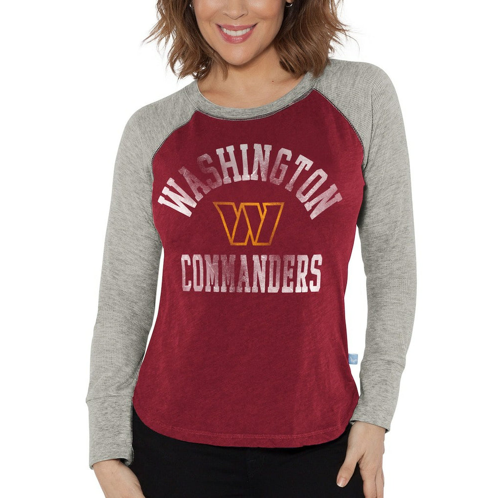 Washington Commanders  G-III 4Her by Carl Banks Women's Waffle Knit Raglan Long Sleeve T-Shirt