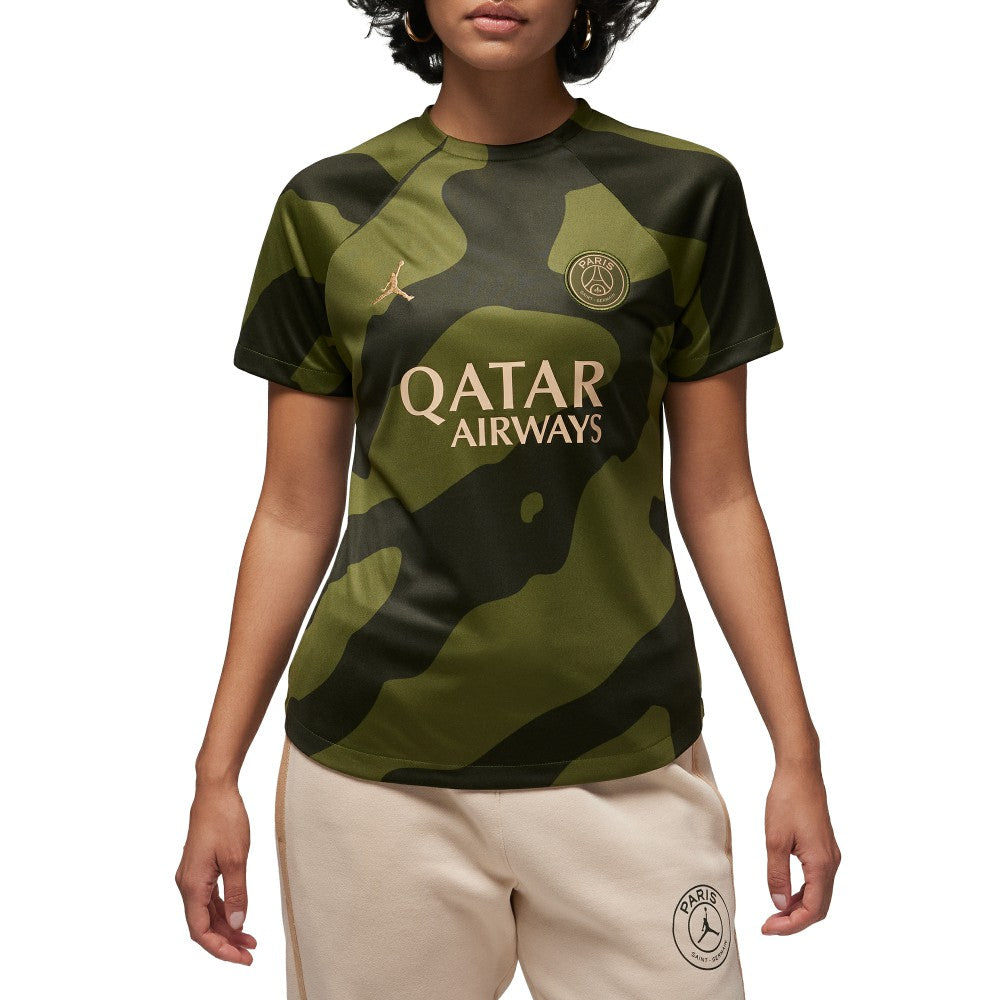 Paris Saint-Germain Jordan Brand Women's 2023/24 Fourth Academy Pro Pre-Match Top Olive - Jordan