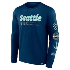 Seattle Kraken Fanatics Strike the Goal Long Sleeve T-Shirt Sale