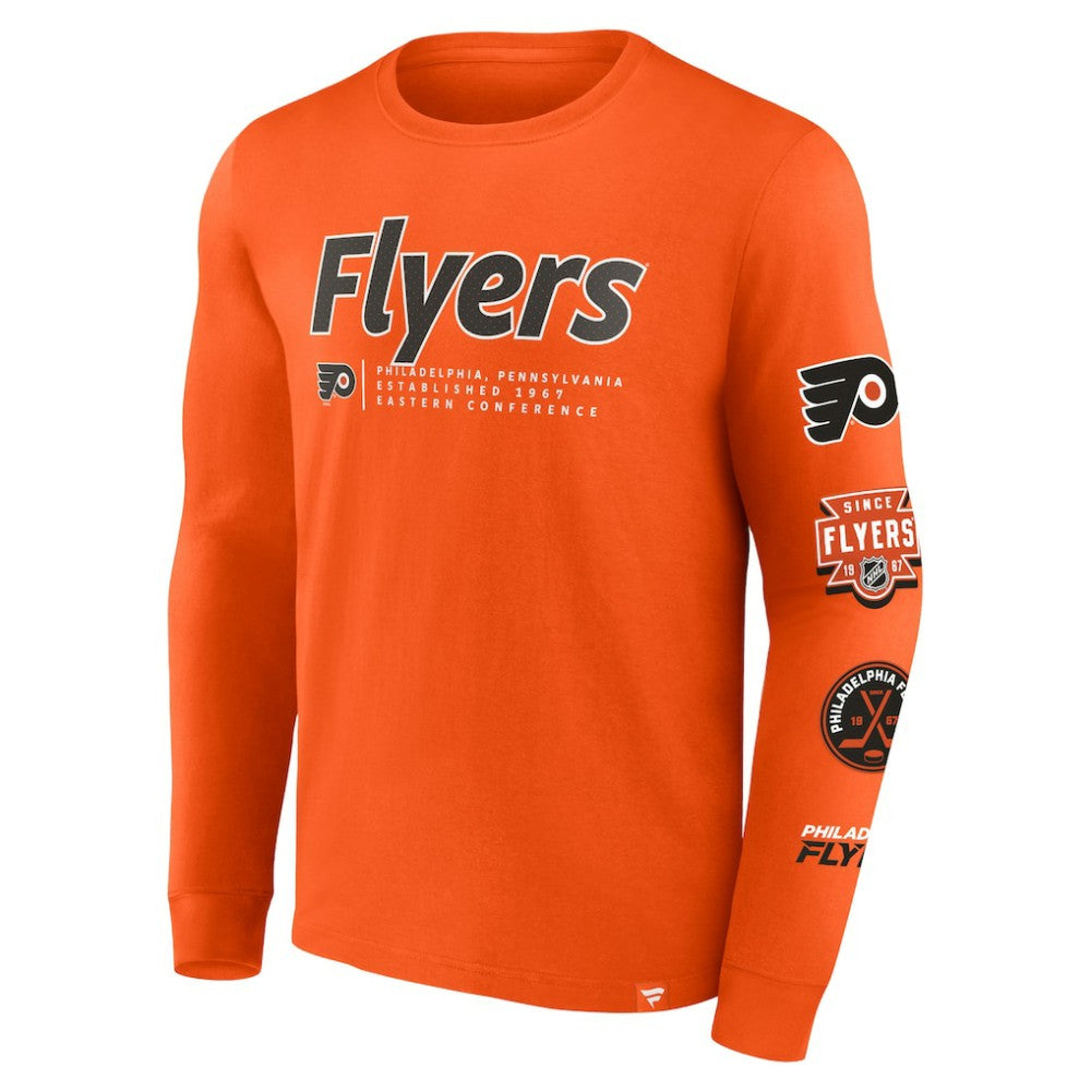 Philadelphia Flyers Fanatics Strike the Goal Long Sleeve T-Shirt On Sale