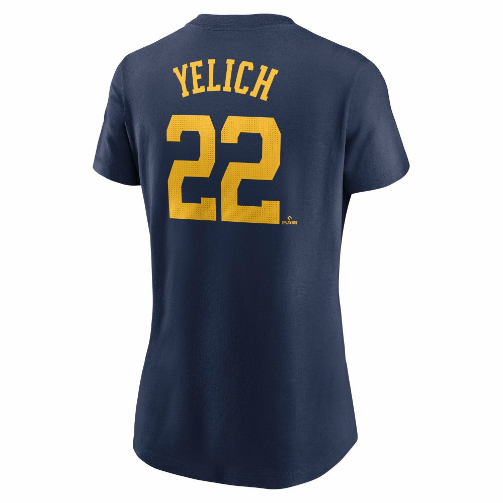 Christian Yelich Milwaukee Brewers Nike Women's Cooperstown Collection Fuse Name & Number T-Shirt | MLB Near me