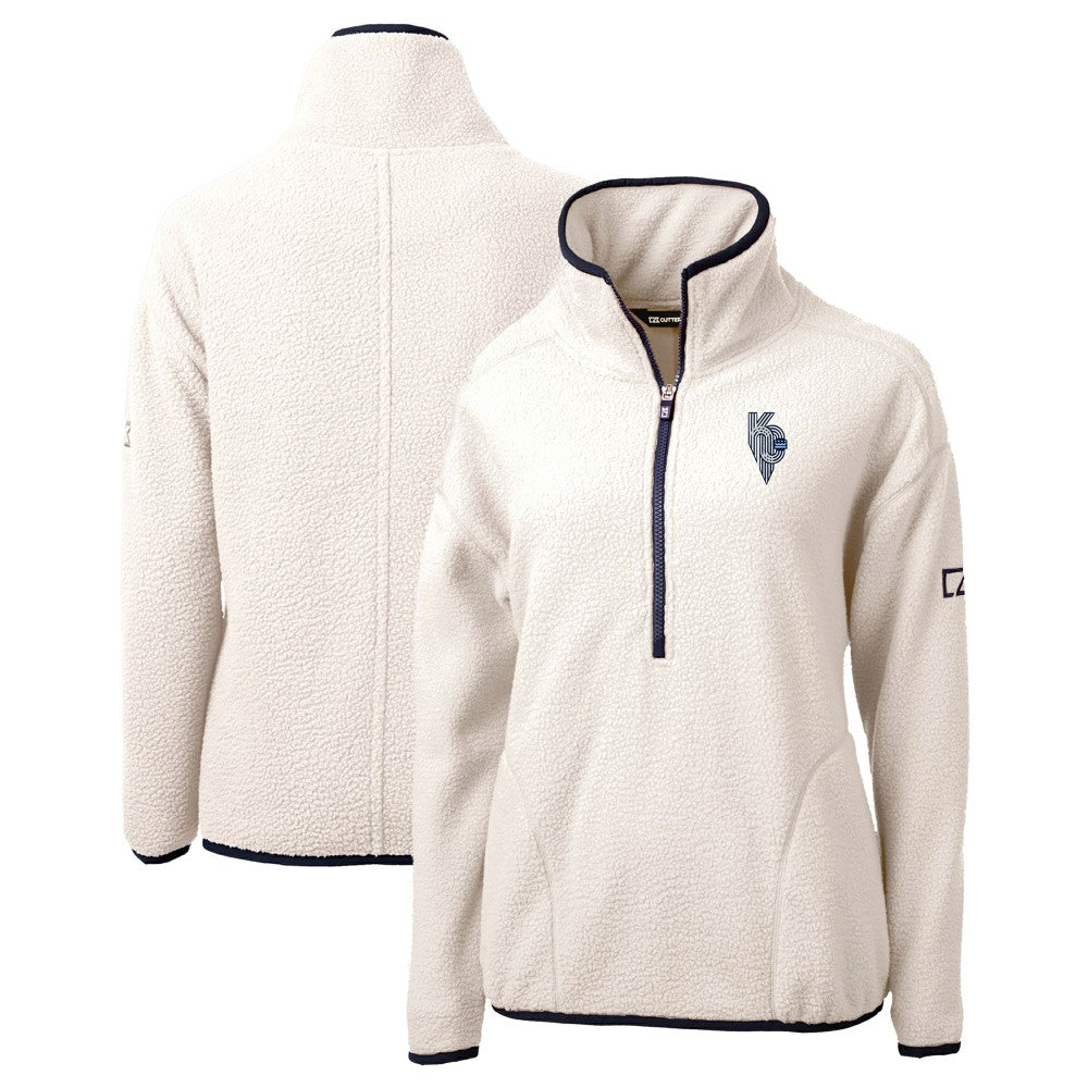 Kansas City Royals Cutter & Buck Women's City Connect Cascade Eco Sherpa Fleece Half-Zip Pullover Jacket | MLB On Sale
